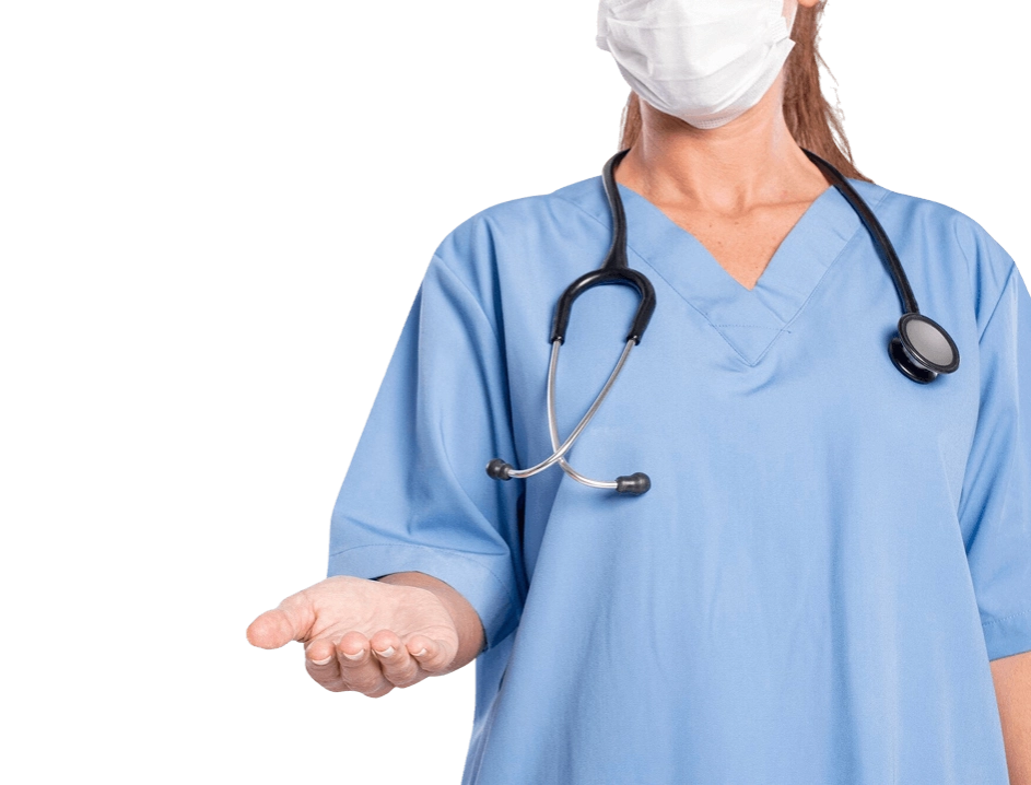 врач протягивает руку помощи